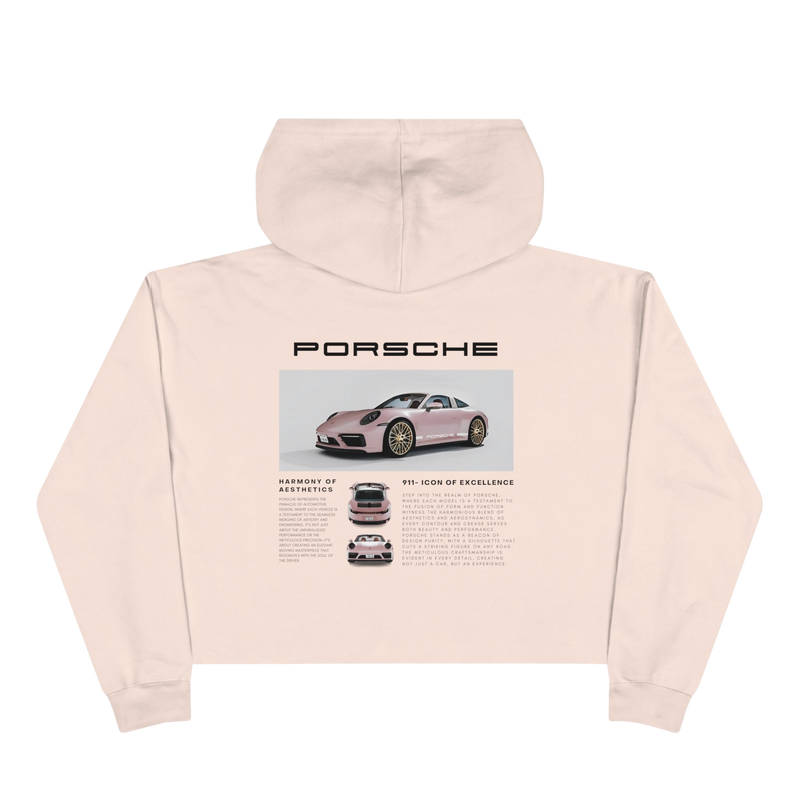 Pink Porsche Crop Hoodie