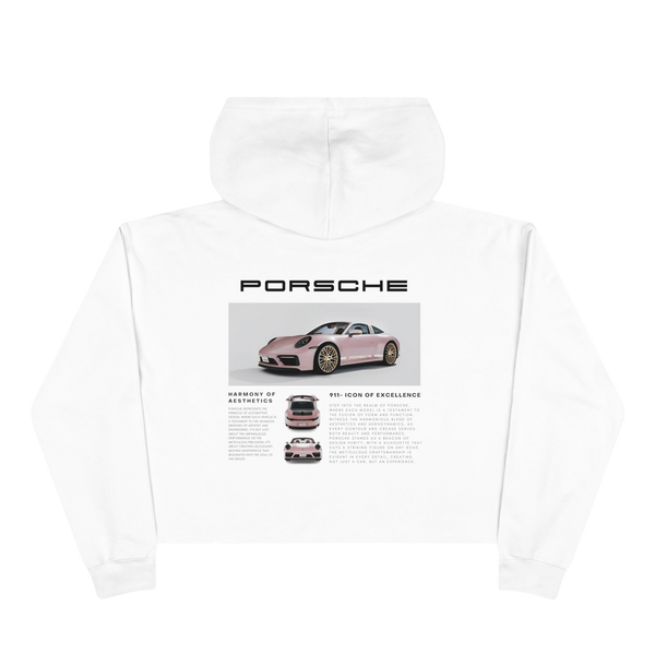 Pink Porsche Crop Hoodie