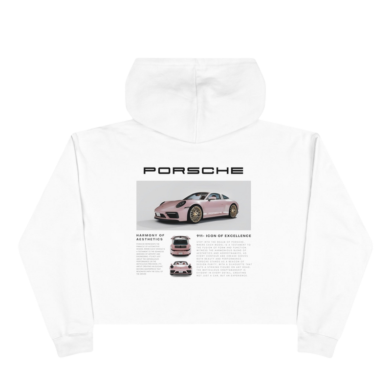 Pink Porsche Crop Hoodie